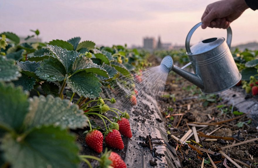 How Often Should You Water Strawberry Plants 5 morning watering careful timing soil moisture