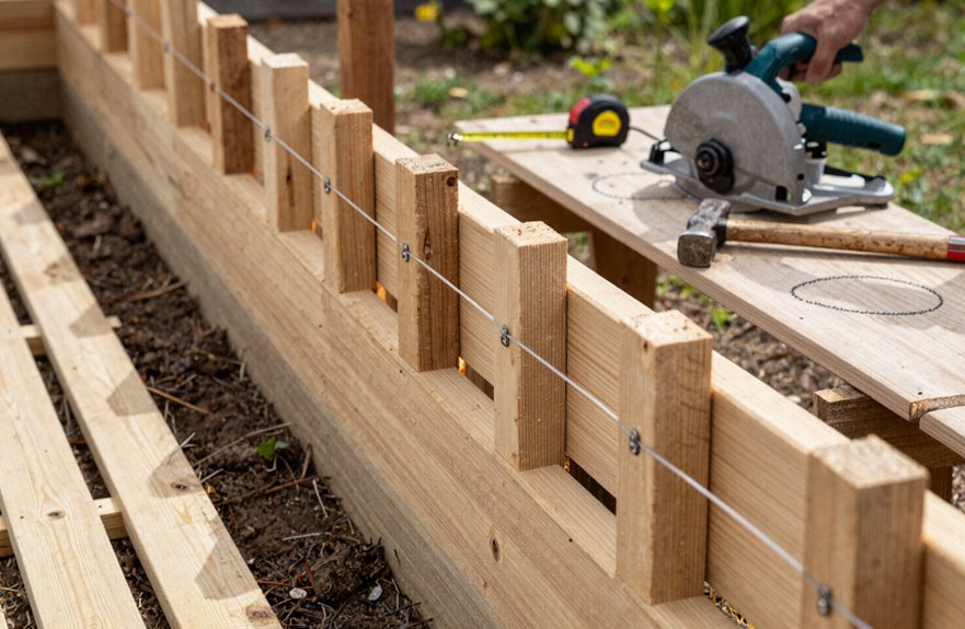 post spacing fencing fasteners tools