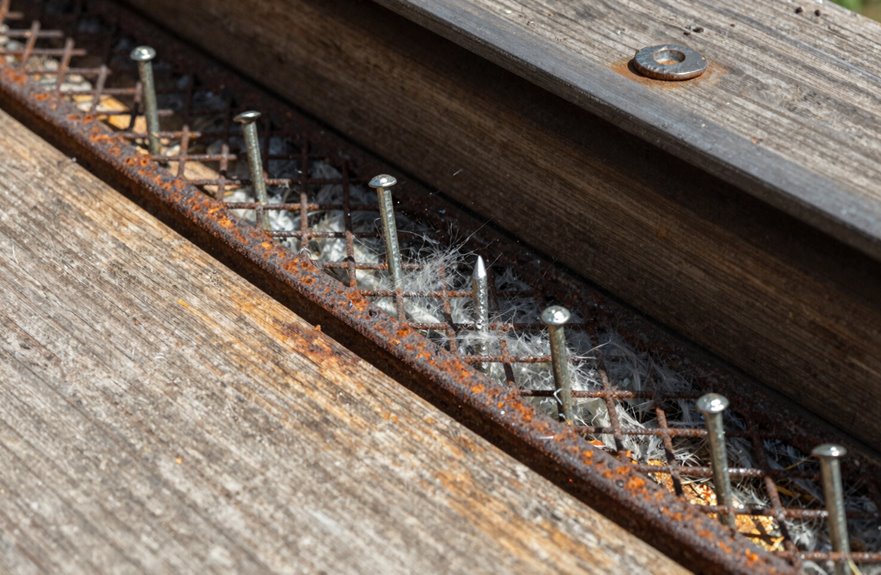 seal holes with metal mesh