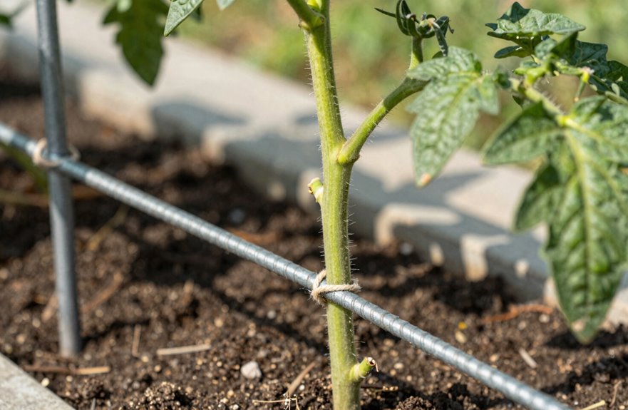 six foot t post trellis system setup
