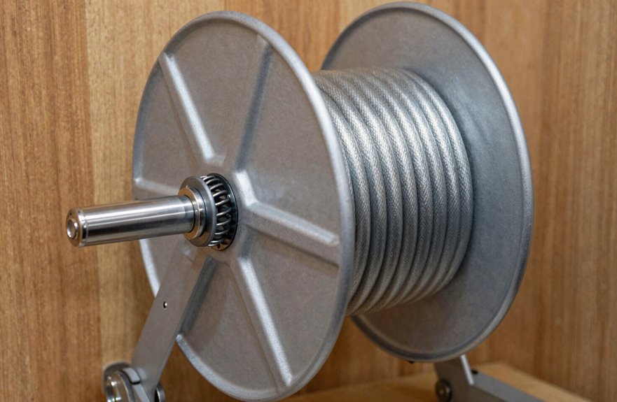 smooth evenly wound hose retraction mechanism