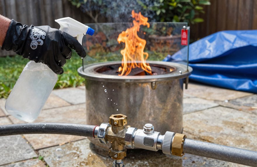 soapy water leak test routine