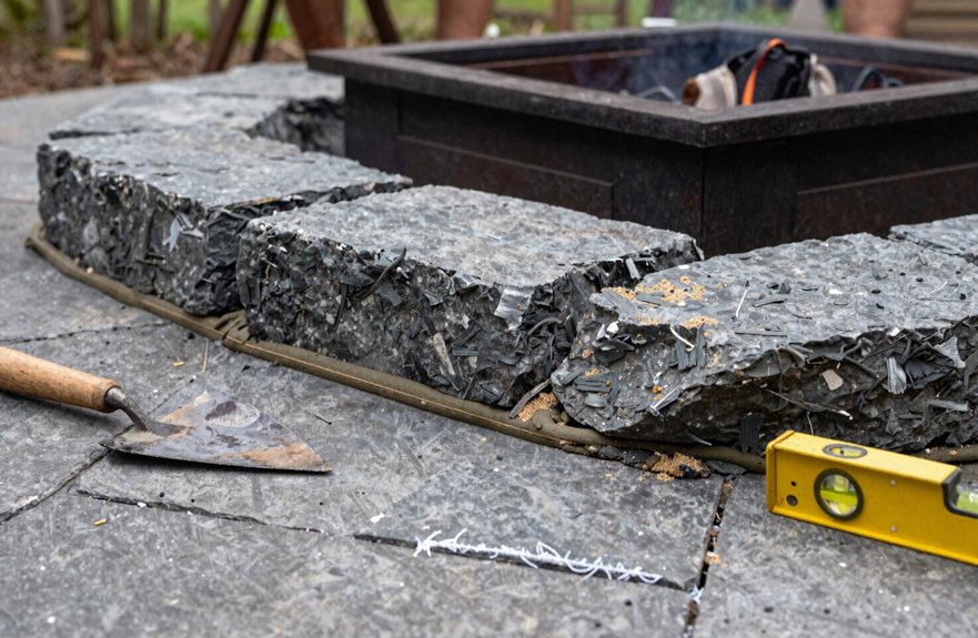 tight fit stones with levelled sanded base