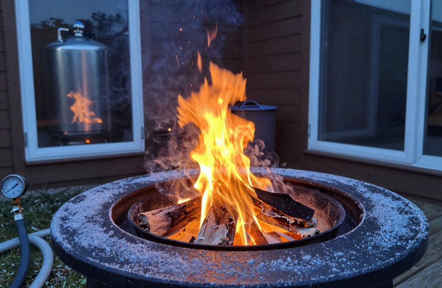 wind cold raise fire pit fuel use