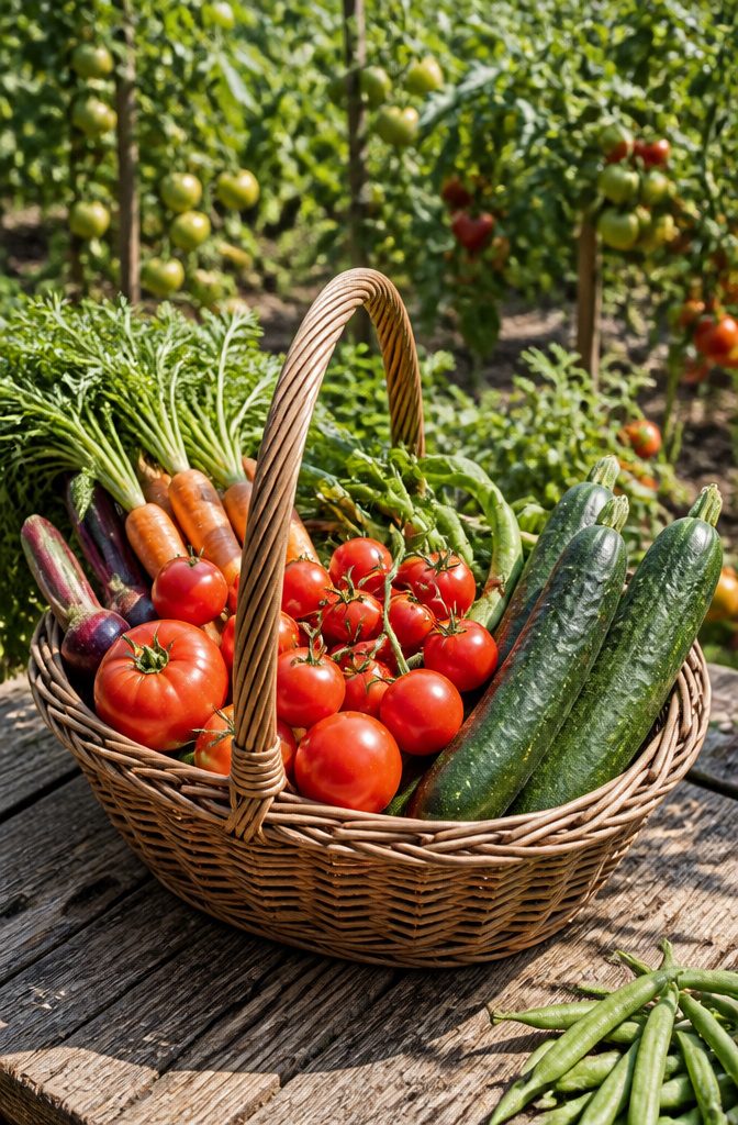 How to Start a Garden: 9 Steps to Grow Your First Plants 9 Freshly harvested vegetables displayed on a table.